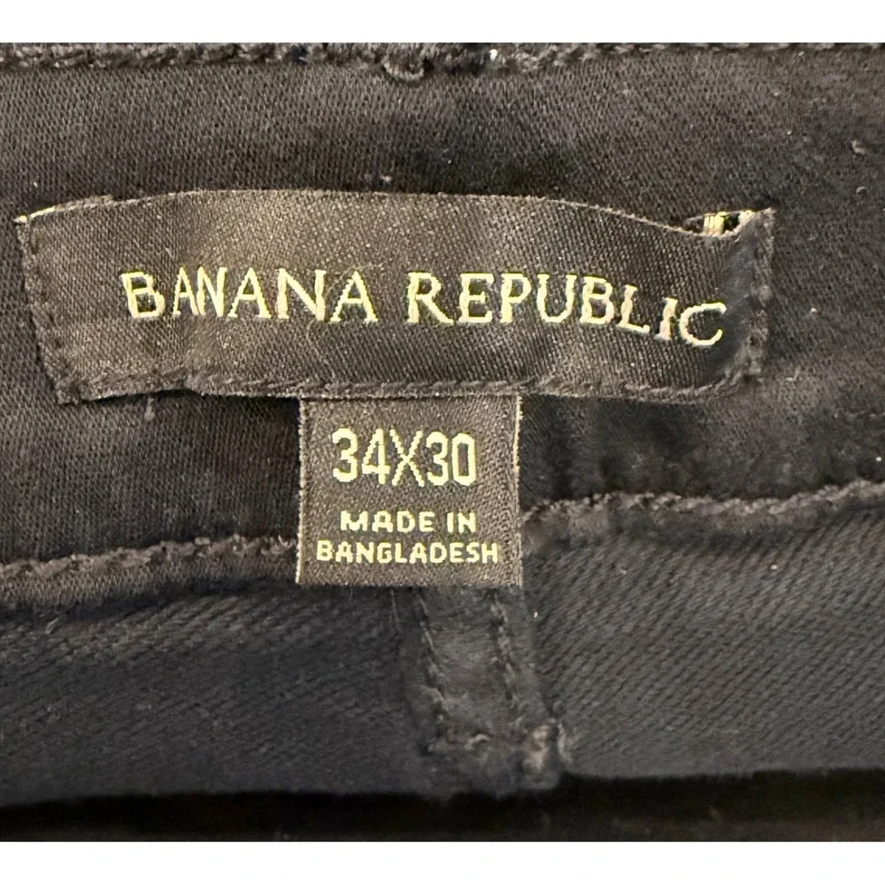 Banana Republic Mens Traveler‎ Pants 34x30 Black Slim Straight Chino 1620338